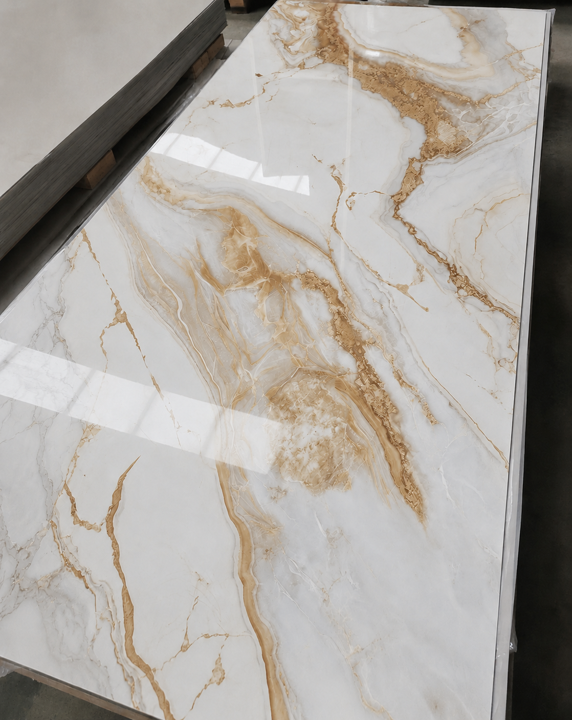 PVC marble look gold