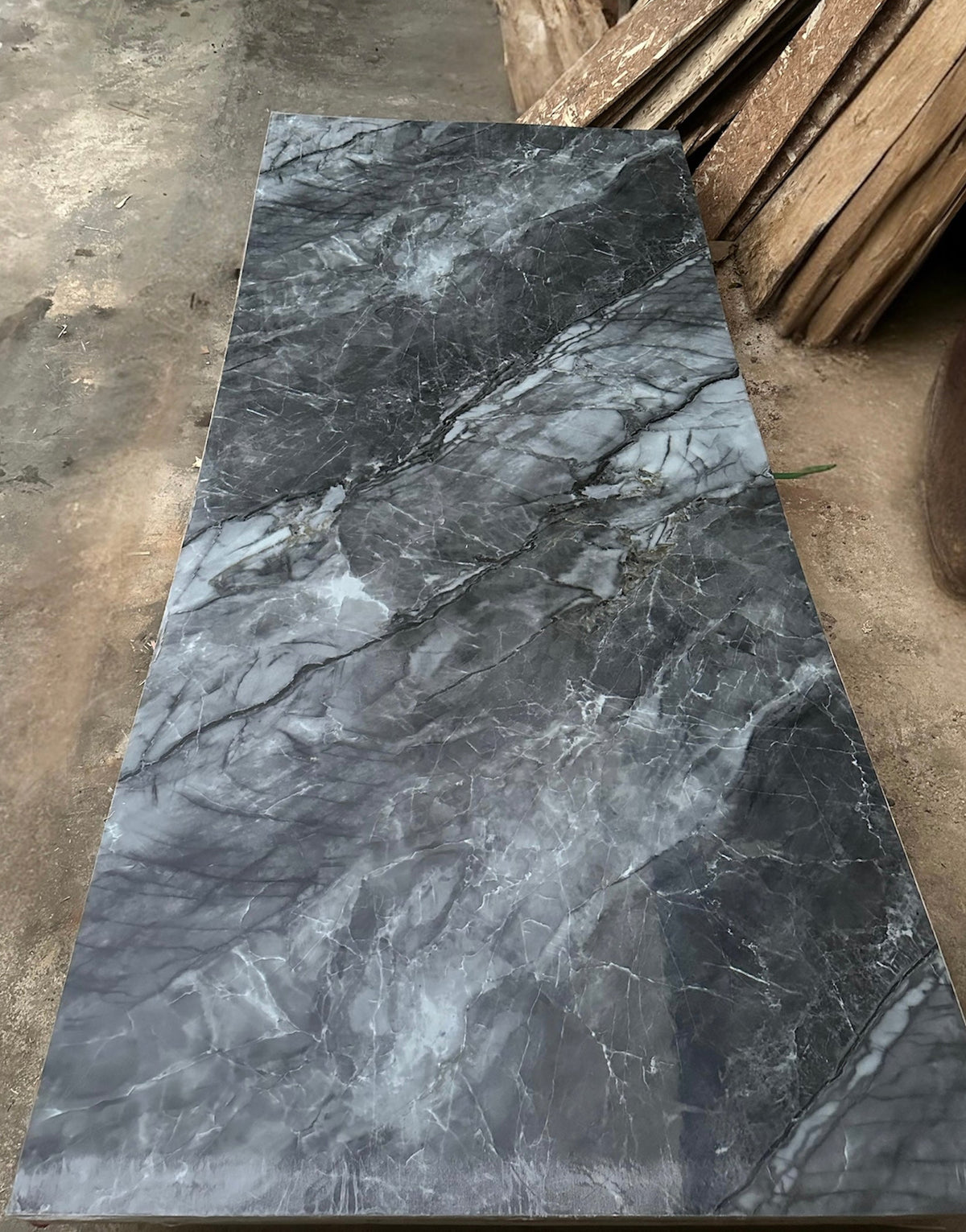 Pvc marble stone look - old grey