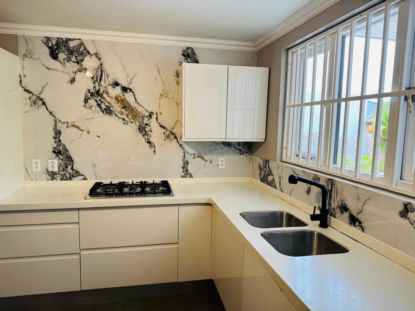 Marble look White - grey - gold