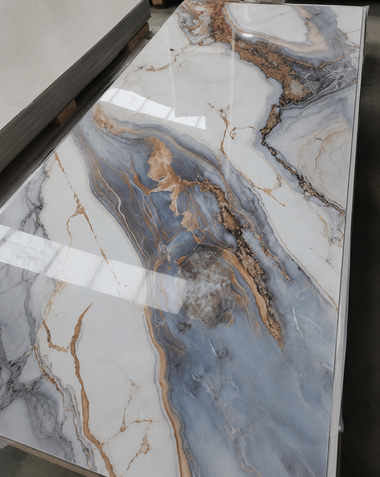Pvc panel Marble look brown - grey - gold