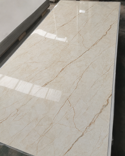 Pvc panel Marble look beige - brown lined