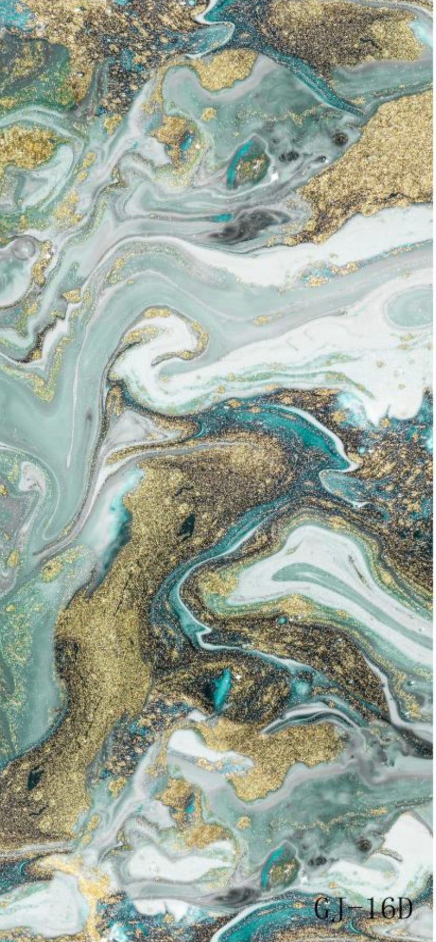Pvc panel Marble look green - gold - white