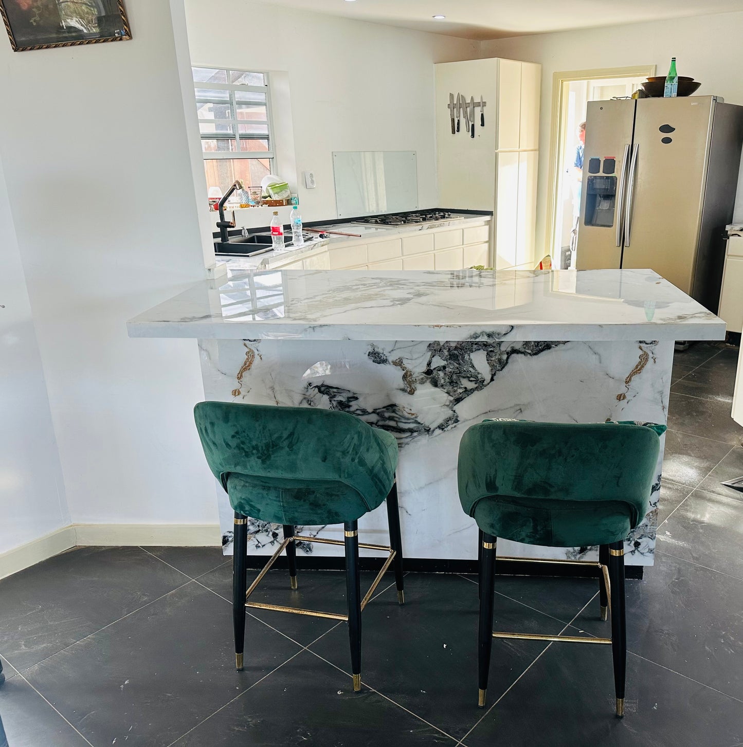 Marble look white - grey - gold