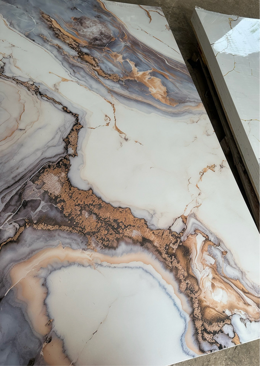 Pvc panel Marble look Brown - grey - gold