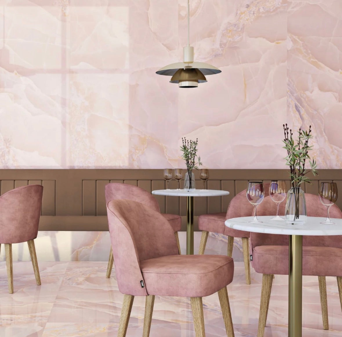 PVC panel pink marble