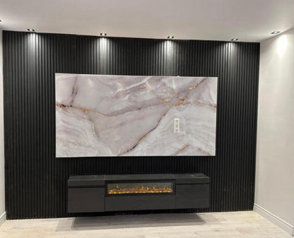 Pvc panel Marble look white/grey - gold