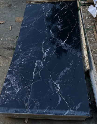 PVC black - marble white lines