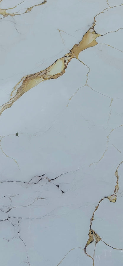 Pvc panel Marble look white - gold