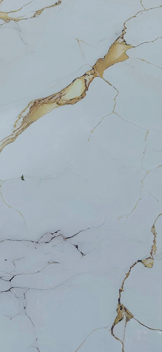 Pvc panel Marble look white - gold