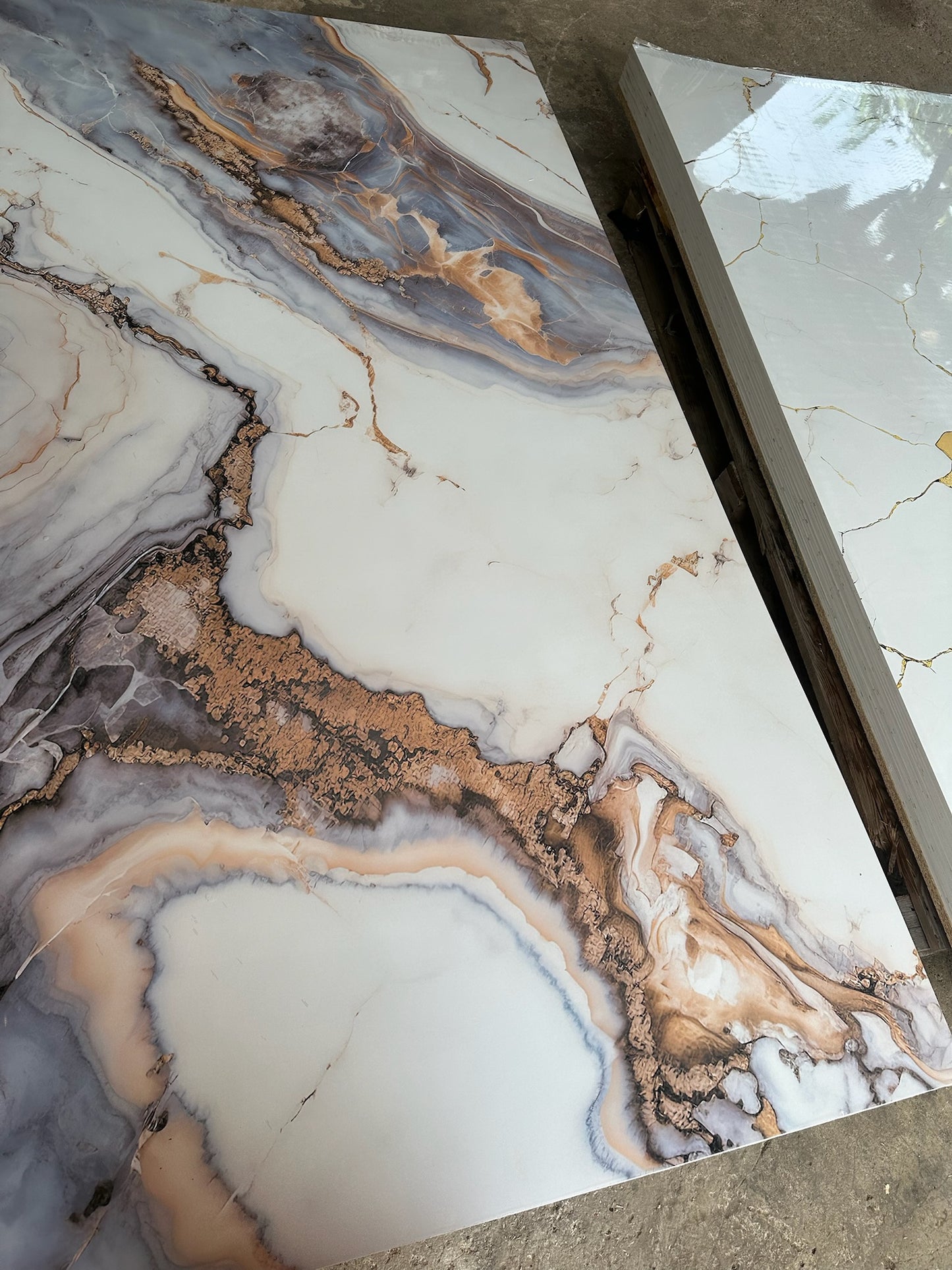 Pvc panel Marble look brown - grey - gold