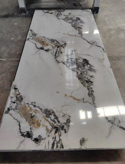 Marble look White - grey - gold