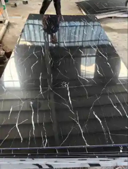 Pvc panel full black - white lines