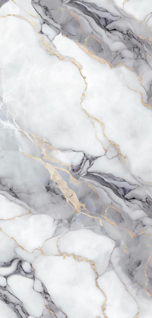 Pvc panel Marble look grey - white - gold