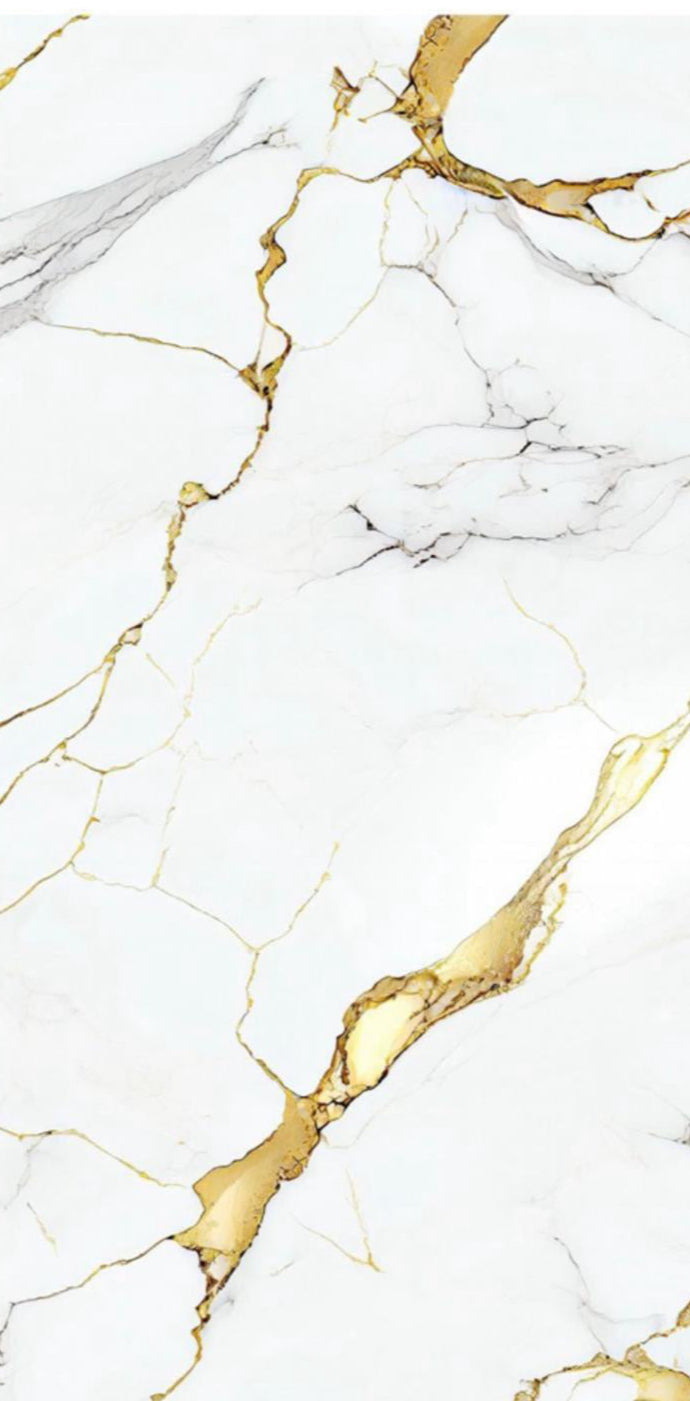 Pvc panel Marble look white - gold